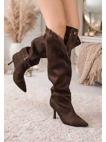 Stivale Jeans Con Tacco  8 Cm