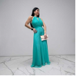Abito Monica - Abito Lungo In Chiffon Con Scollo All’Americana