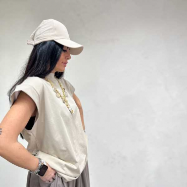 T Shirt Giromanica Con Spalline 