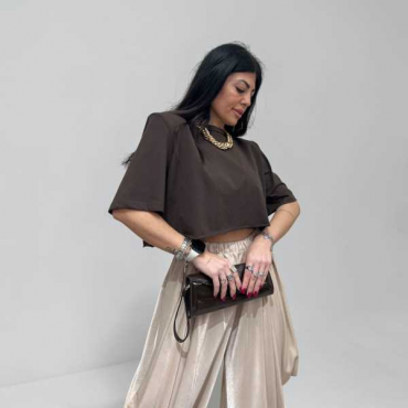 T Shirt Crop Con Spalline 