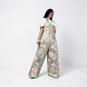 Salopette Con Stampa Floreale