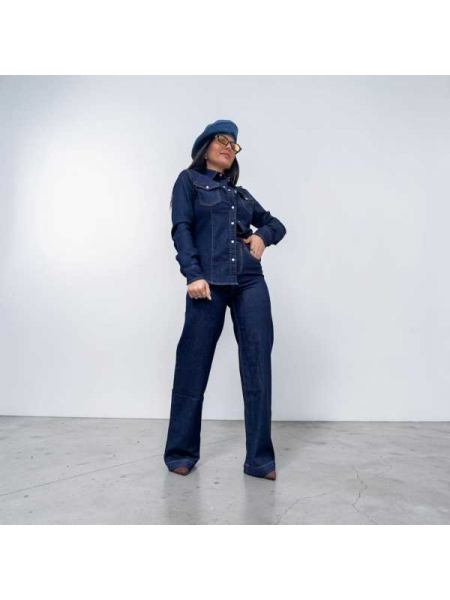 Coordinato In Denim Elasticizzato 