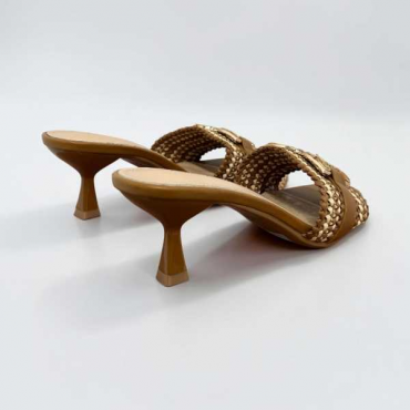 Mules Con Tacco Con Fibbia In Pelle