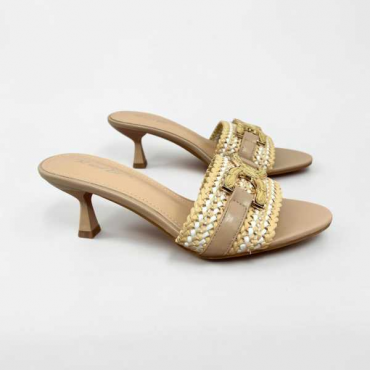 Mules Con Tacco Con Fibbia In Pelle