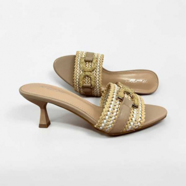 Mules Con Tacco Con Fibbia In Pelle