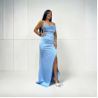 Abito Lungo Bustier A Corsetto E Spacco