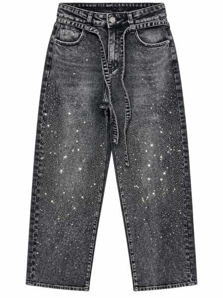 Jeans Denim Scuro Washed – Vita Alta E Gamba Ampia