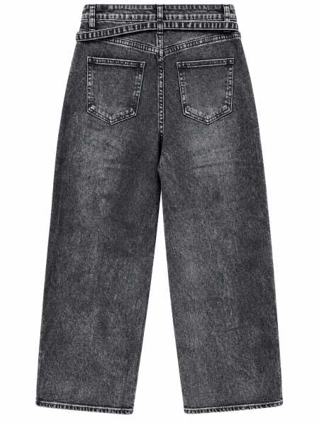 Jeans Denim Scuro Washed – Vita Alta E Gamba Ampia