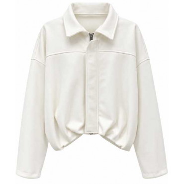 Giacca Corta Bomber Con Zip