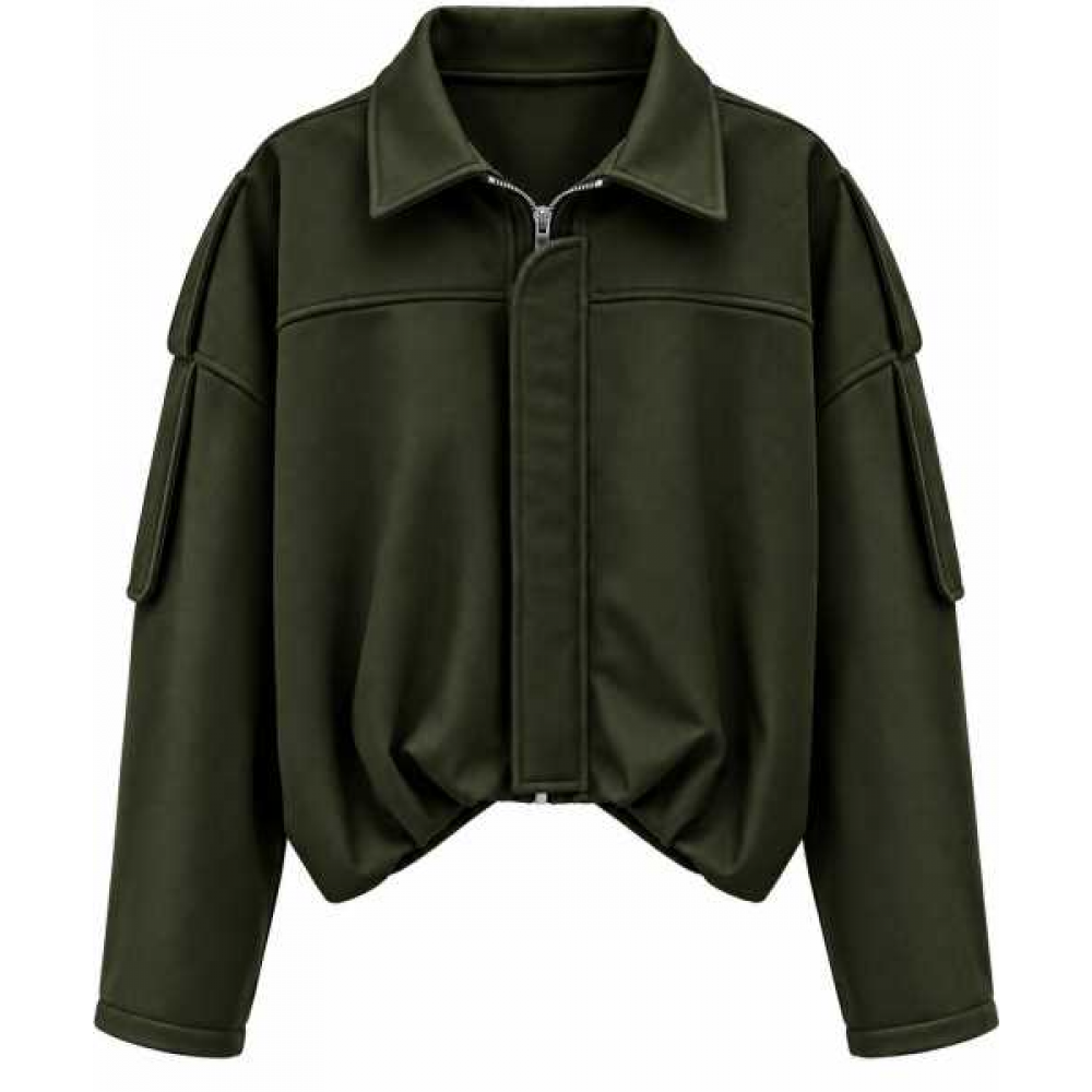 Giacca Corta Bomber Con Zip