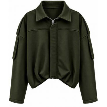 Giacca Corta Bomber Con Zip