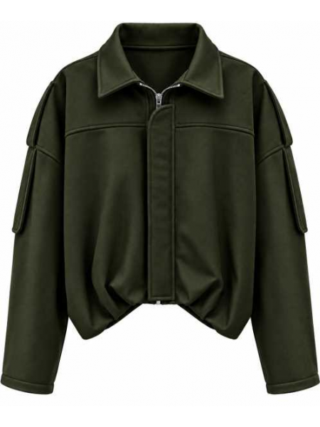 Giacca Corta Bomber Con Zip