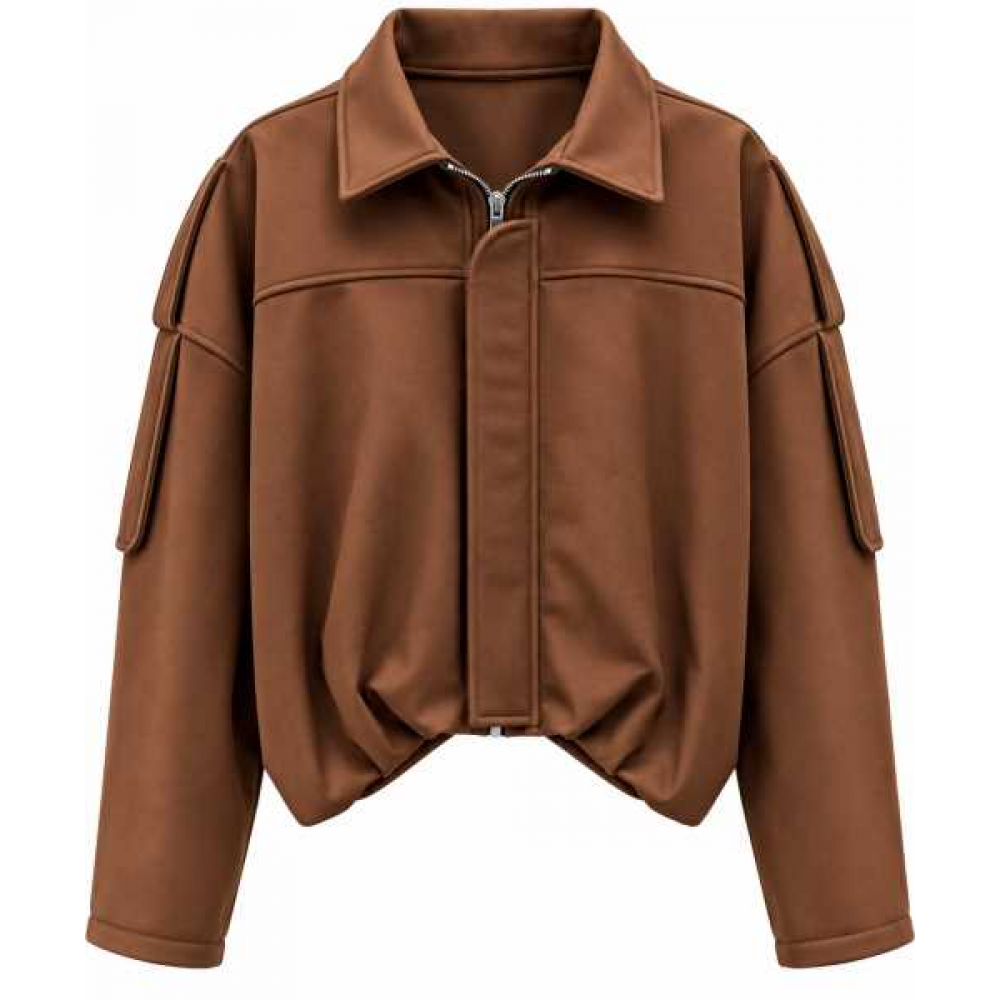 Giacca Corta Bomber Con Zip