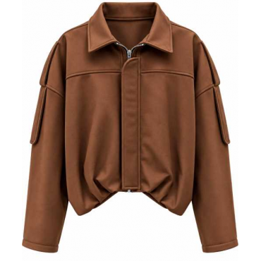 Giacca Corta Bomber Con Zip