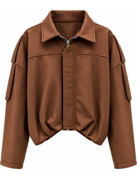 Giacca Corta Bomber Con Zip
