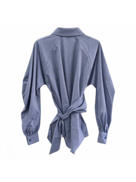 Camicia Con Fasce Da Annodare E Bottoni Dorati
