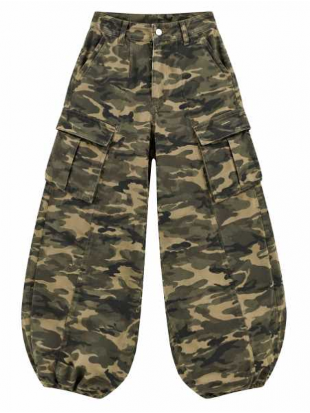 Pantalone Cargo Camouflage Balloon Donna