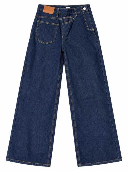 Jeans Wide Leg Denim Blu Scuro