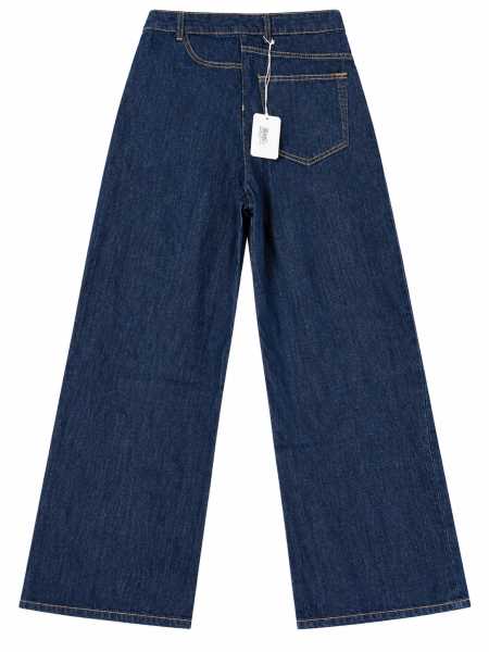 Jeans Wide Leg Denim Blu Scuro