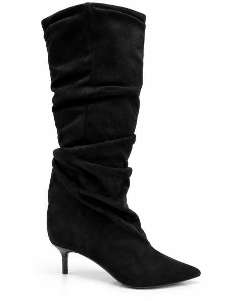 Stivale Alto Donna Effetto Camoscio – Tacco 5 Cm