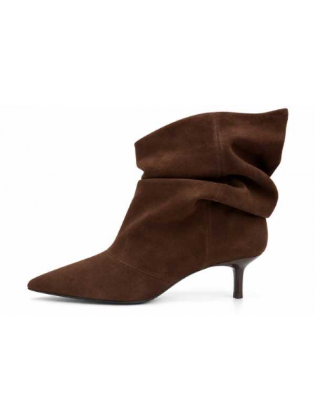 Stivaletto Donna Nero Effetto Scamosciato – Tacco 5 Cm