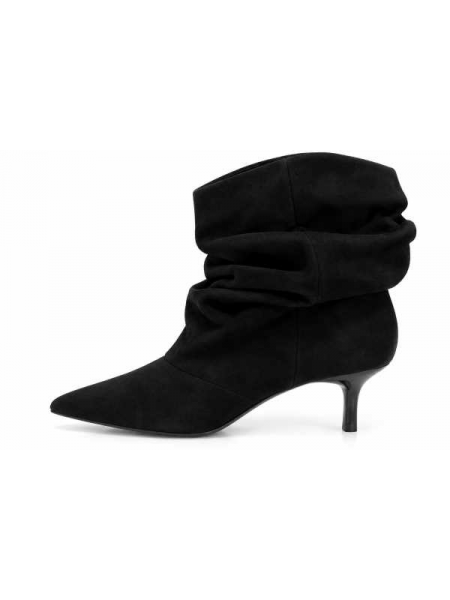 Stivaletto Donna Nero Effetto Scamosciato – Tacco 5 Cm