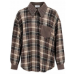 Camicia Oversize Tartan Con Colletto Borchiato