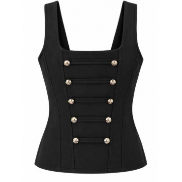 Top Corsetto Con Bottoni Gioiello