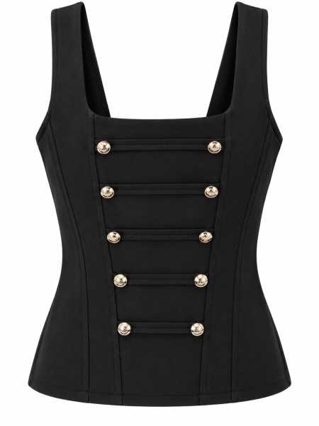 Top Corsetto Con Bottoni Gioiello
