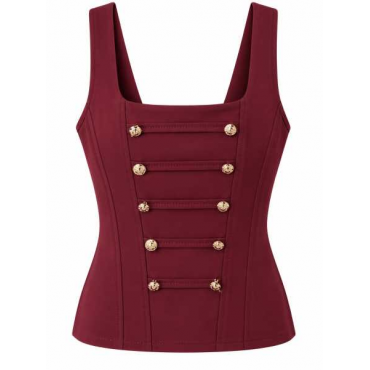 Top Corsetto Con Bottoni Gioiello