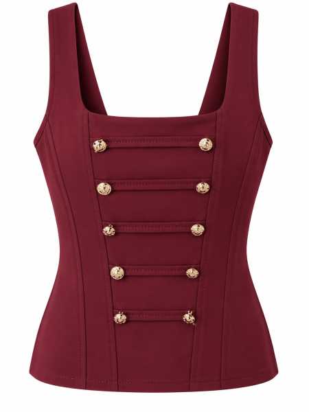 Top Corsetto Con Bottoni Gioiello