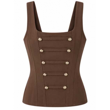 Top Corsetto Con Bottoni Gioiello