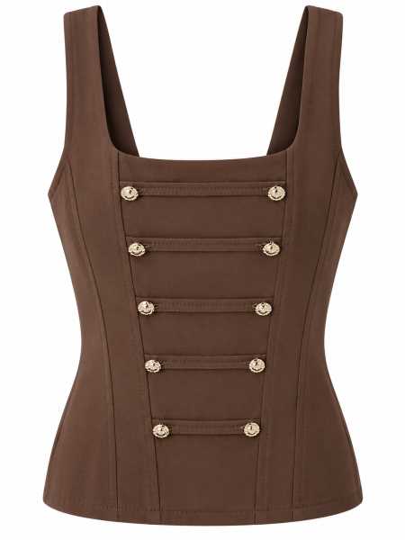 Top Corsetto Con Bottoni Gioiello
