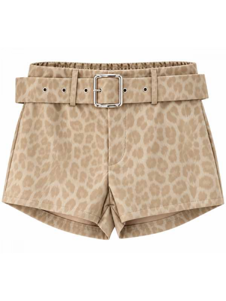 Short Leopard Con Cintura – Taglia Unica