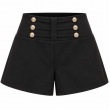 Shorts Vita Alta Con Bottoni Gioiello