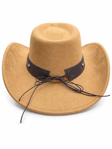 Cappello Cowboy Cammello Con Fibbia Western