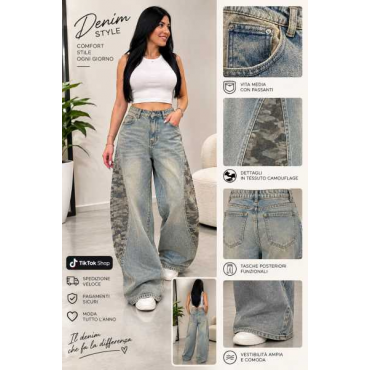 Jeans Ballon Con Sfumature Leopardate
