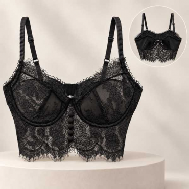 Top Bustier In Pizzo Con Coppe 