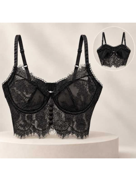Top Bustier In Pizzo Con Coppe 