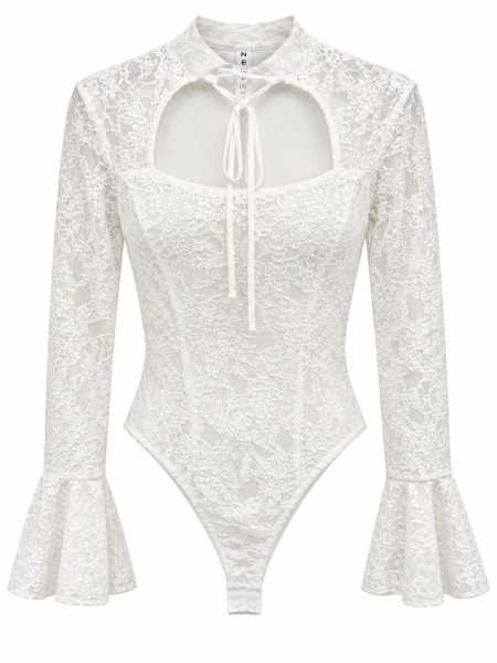 Body In Pizzo Con Maniche A Campana