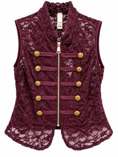Gilet In Pizzo Con Bottoni Gioiello