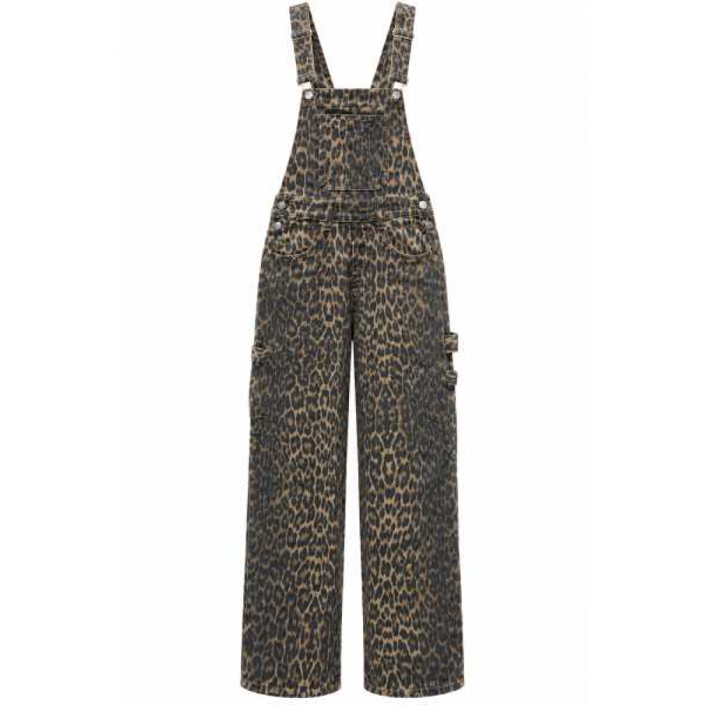 Salopette Denim Leopardata