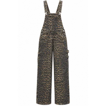Salopette Denim Leopardata