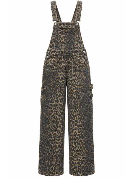 Salopette Denim Leopardata