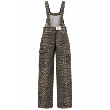 Salopette Denim Leopardata