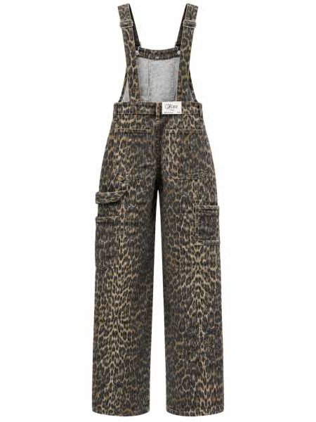 Salopette Denim Leopardata