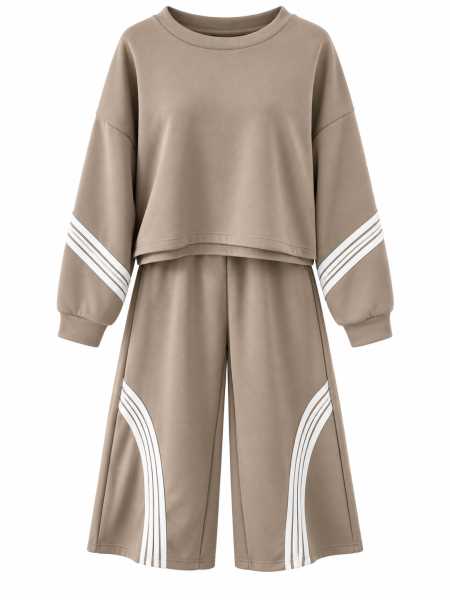 Coordinato Sporty Chic Con Pantalone Ampio