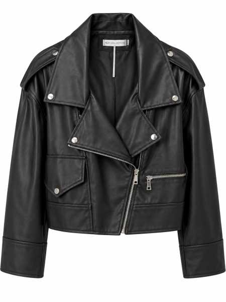 Giubbino Biker Oversize Effetto Pelle