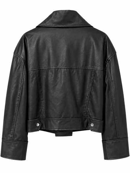 Giubbino Biker Oversize Effetto Pelle