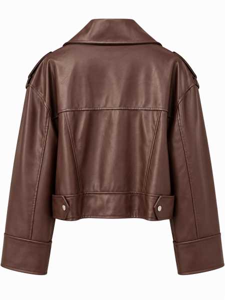 Giubbino Biker Oversize Effetto Pelle